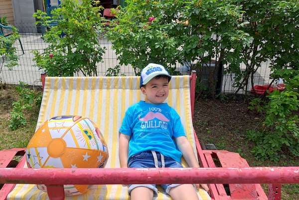 Photo de Philippe avec son ballon